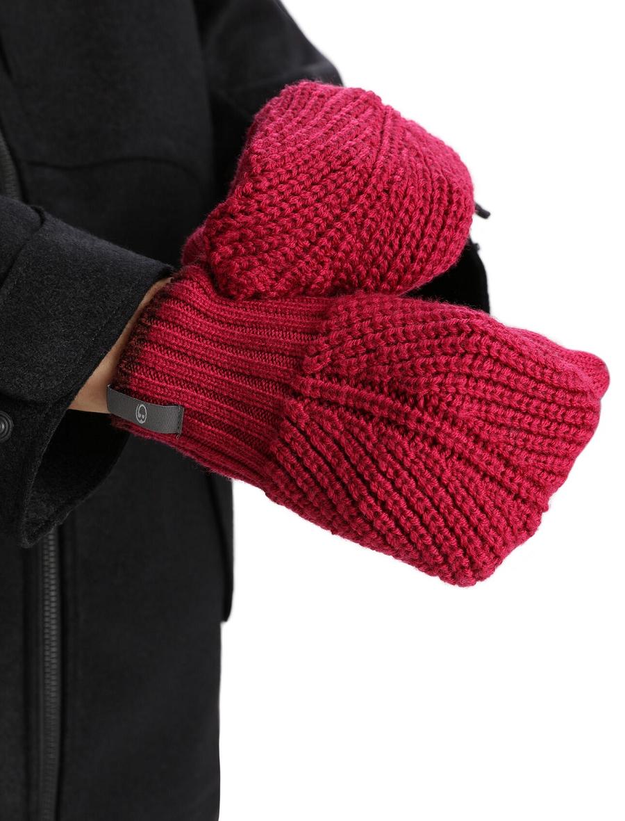 Rękawiczki Icebreaker Unisex Merino Waypoint Mittens Damskie Różowe | PL 1443EBCX